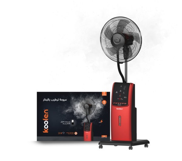 Koolen Stand Fan with Red Humidifier
