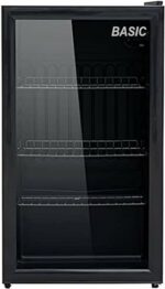 Basic Single Door Display Refrigerator, 3.3 Feet, 94 Liters - Black Glass