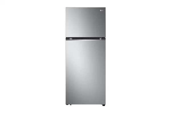 LG refrigerator, 395 litres, 13.9 feet, two doors, silver