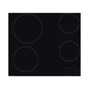 Ariston ceramic electric built-in surface M/HR611CA, size 60 cm, steel - 4 electric burners + double eye - touch control panel - black glass.