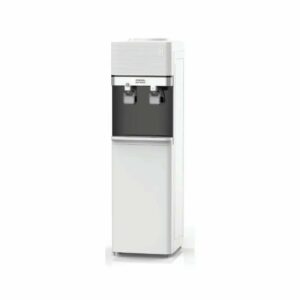 General Supreme hot and cold water dispenser with storage cabinet, white and black