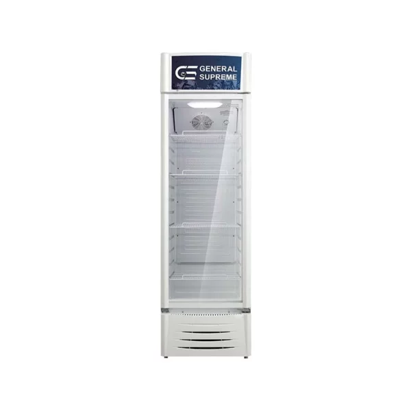 Display refrigerator, 309 liters, General Supreme, one glass door, white