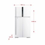 Hitachi two-door refrigerator, 21 feet, inverter, white