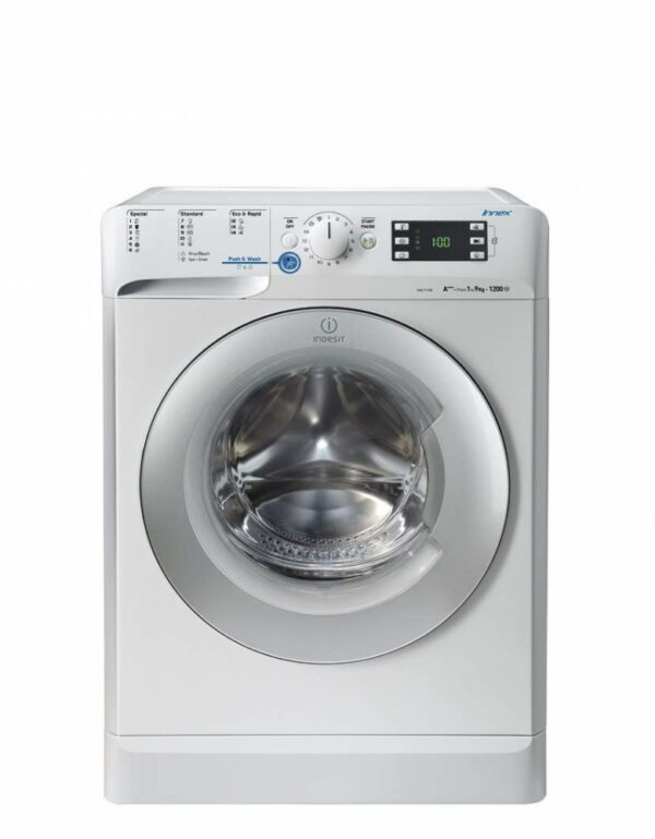 Indesit washing machine, 9+6 kg, front load, white, 100% drying