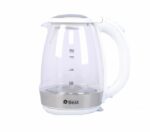 Glass electric water kettle with stainless steel, Techno Best, 1.7 liters, 2200 watts