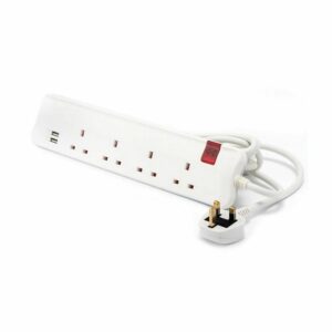 Legrand 4-port power outlet with two USB ports, white