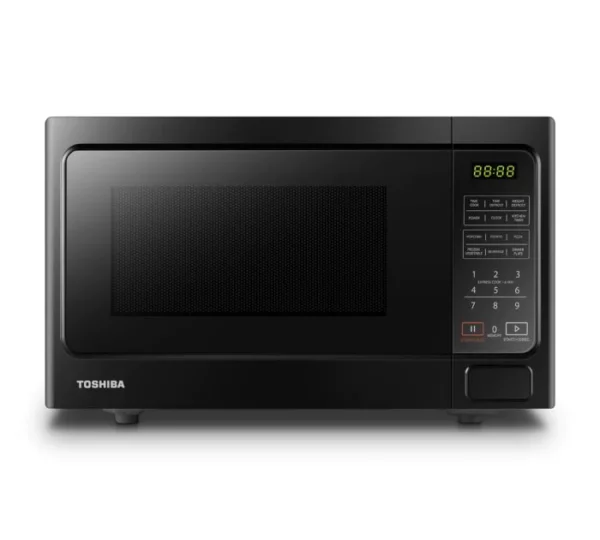 Toshiba microwave with grill, 25 liter capacity - black