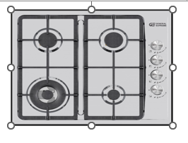 Built-in gas hob, 60 cm, from General Supreme