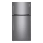 LG refrigerator, two doors, 19 feet, anti-freeze, silver