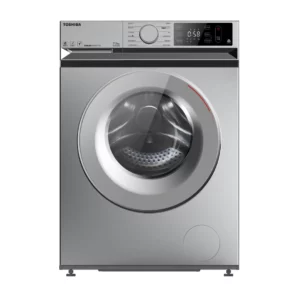 Toshiba front loading washing machine, capacity 8 kg, 1400 rpm, inverter, silver color