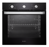 Elba built-in glass electric oven, 11 functions, 74 litres, black