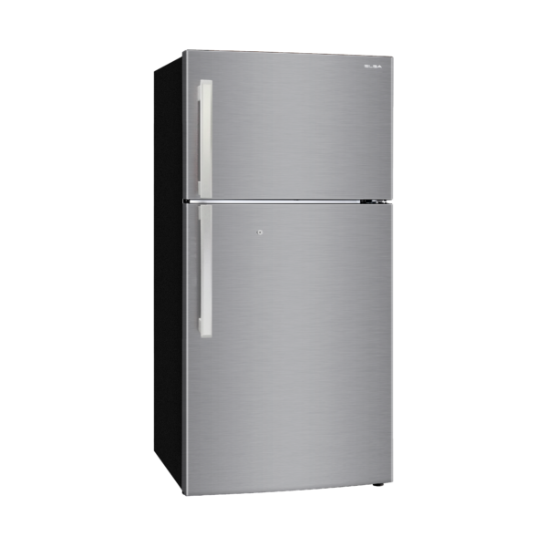 Elba double door refrigerator, 490 litres, no frost, steel