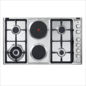 Heavy Duty Metal gas and electric stove, 6 burners, steel