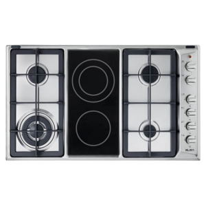 Heavy Duty Metal Elba gas and electric stove, 6 burners, steel