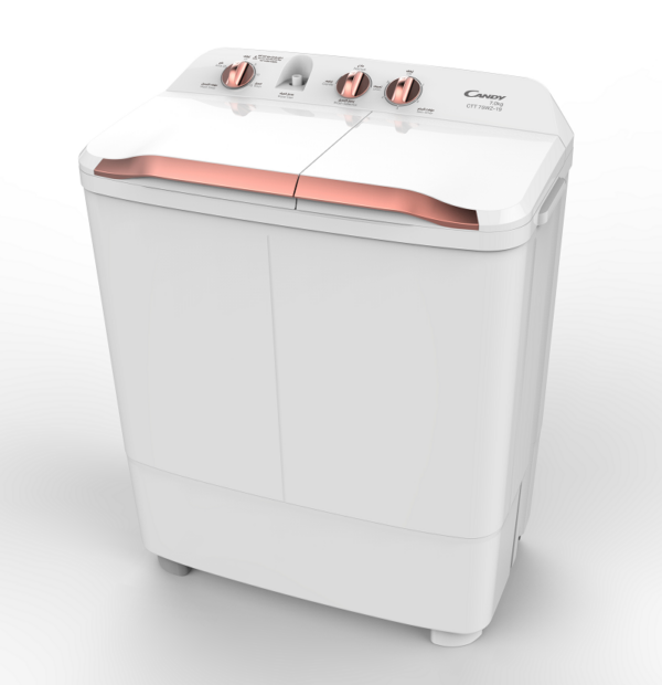 Candy washing machine, capacity 7 kg - white and gold