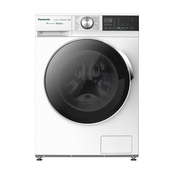 Panasonic washing machine and dryer, 8 kg, front load, drying 6 kg, white