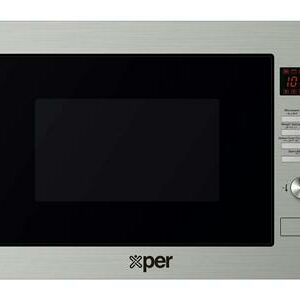 Xper built-in microwave, 30 liters, 900 watts, with grill - steel