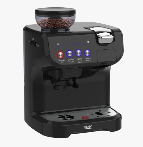 Xper Coffee Maker for Capsules + Coffee Grinder 1560W 19 Bar 2L - Black