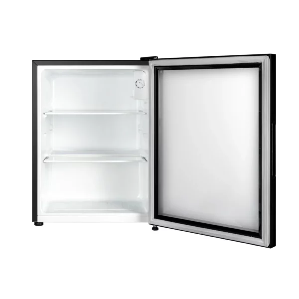 Technobest refrigerator with transparent front (glass) with a capacity of 76 liters, 2.7 cubic feet - black color