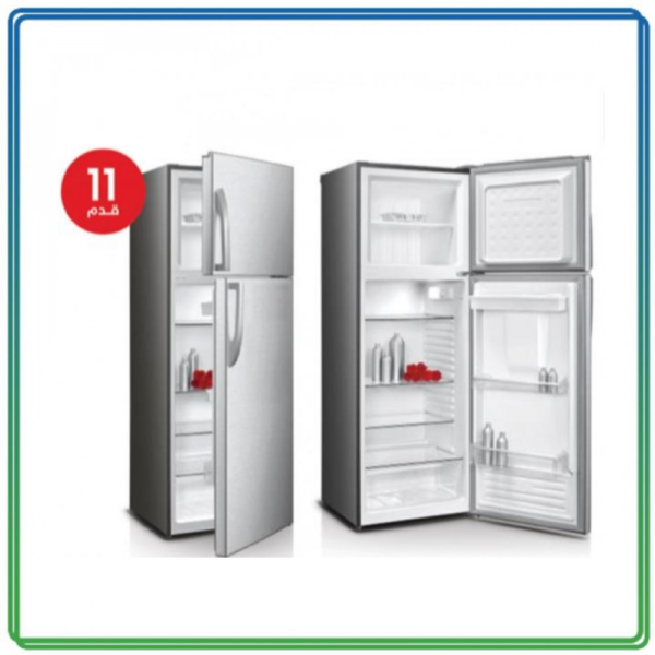 General Goldi refrigerator, 11 feet, 311 liters, two doors, ice, silver