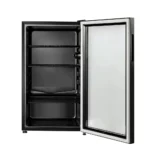 Techno Best single door refrigerator with glass front - capacity 94 liters, 3.3 feet - black color