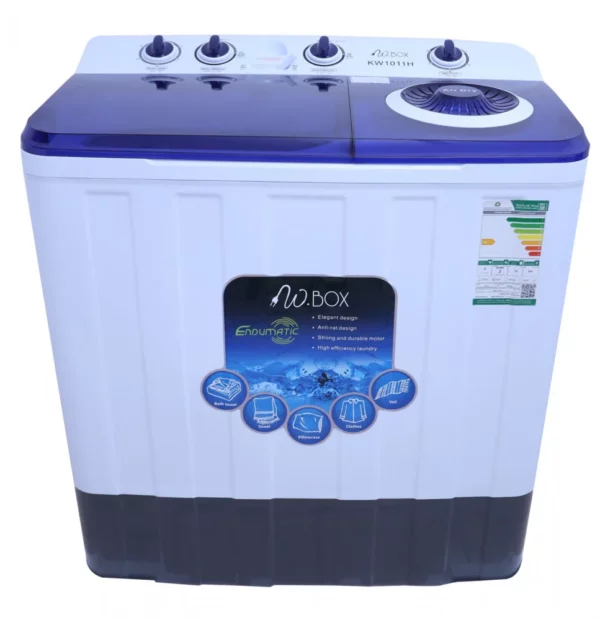 W Box Washing Machine, 10 kg - Twin Tub - Blue