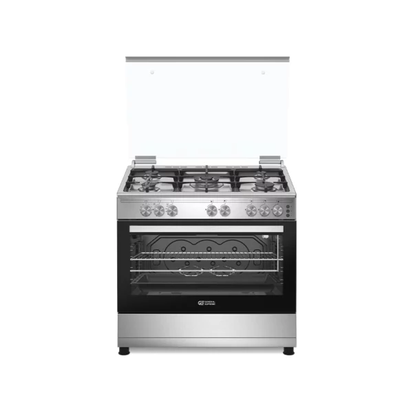 General Supreme gas oven, size 55*80 cm, 5 gas burners, full safety, steel, Egyptian