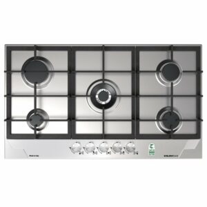 Glem built-in stove, 90 cm, 5 gas burners - front control - steel