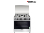 Glem gas oven 60*80 - steel - full safety - 5 gas burners