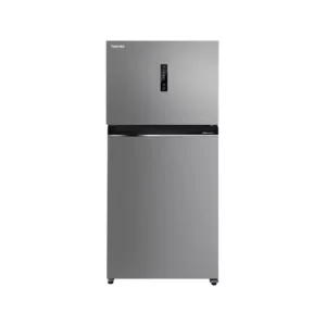 Toshiba two-door refrigerator with top freezer - (19.6 feet, 554 litres) - inverter - silver